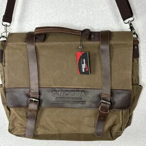 NWT Messenger Bag Waxed Canvas Leather Retro Classic